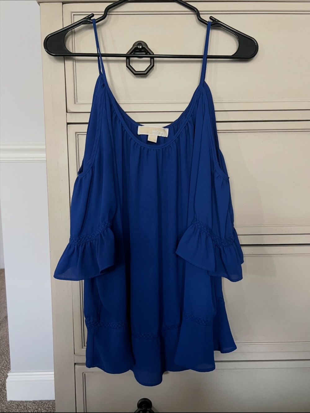Royal Blue Cold-Shoulder Spaghetti Strap Top